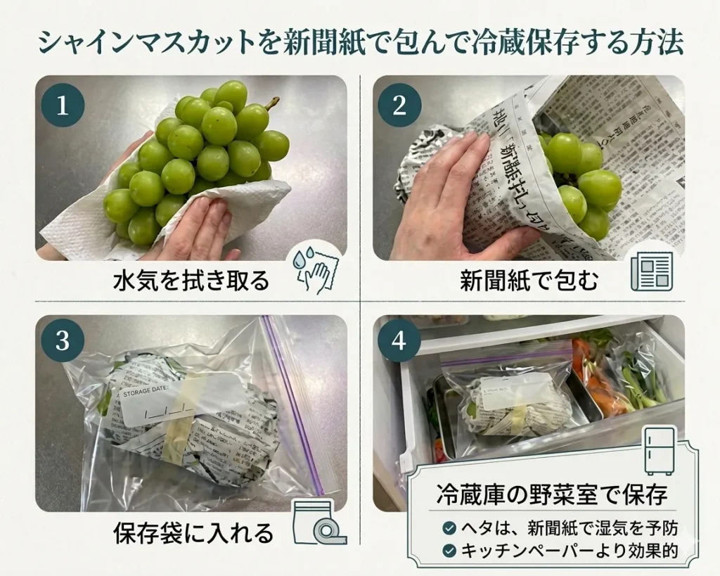 シャインマスカットの冷蔵保存方法